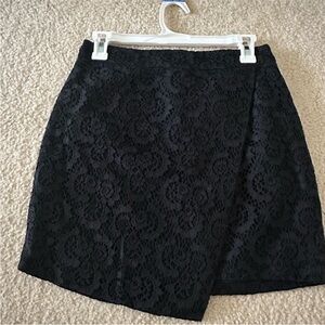 Madewell Black Asymmetrical Lace Skirt
